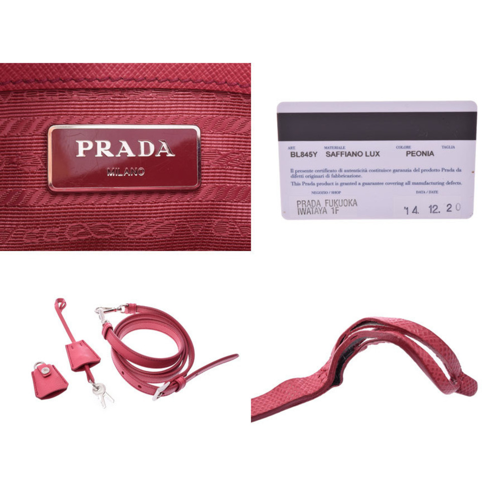 Prada bag Peonia pink Saffiano bowling leather Lux - Picture 9 of 11